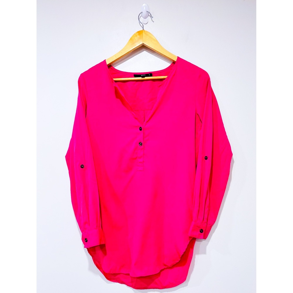 BEDO Pink satin blouse | Silky flowy‎ statement | X-Small